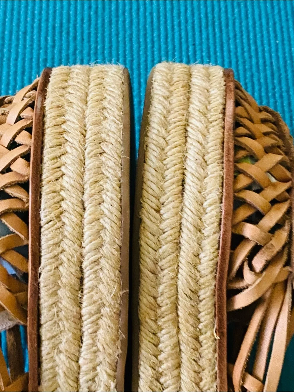 Zimmermann Tan Braided Leather Espadrille Lace-Up Flats